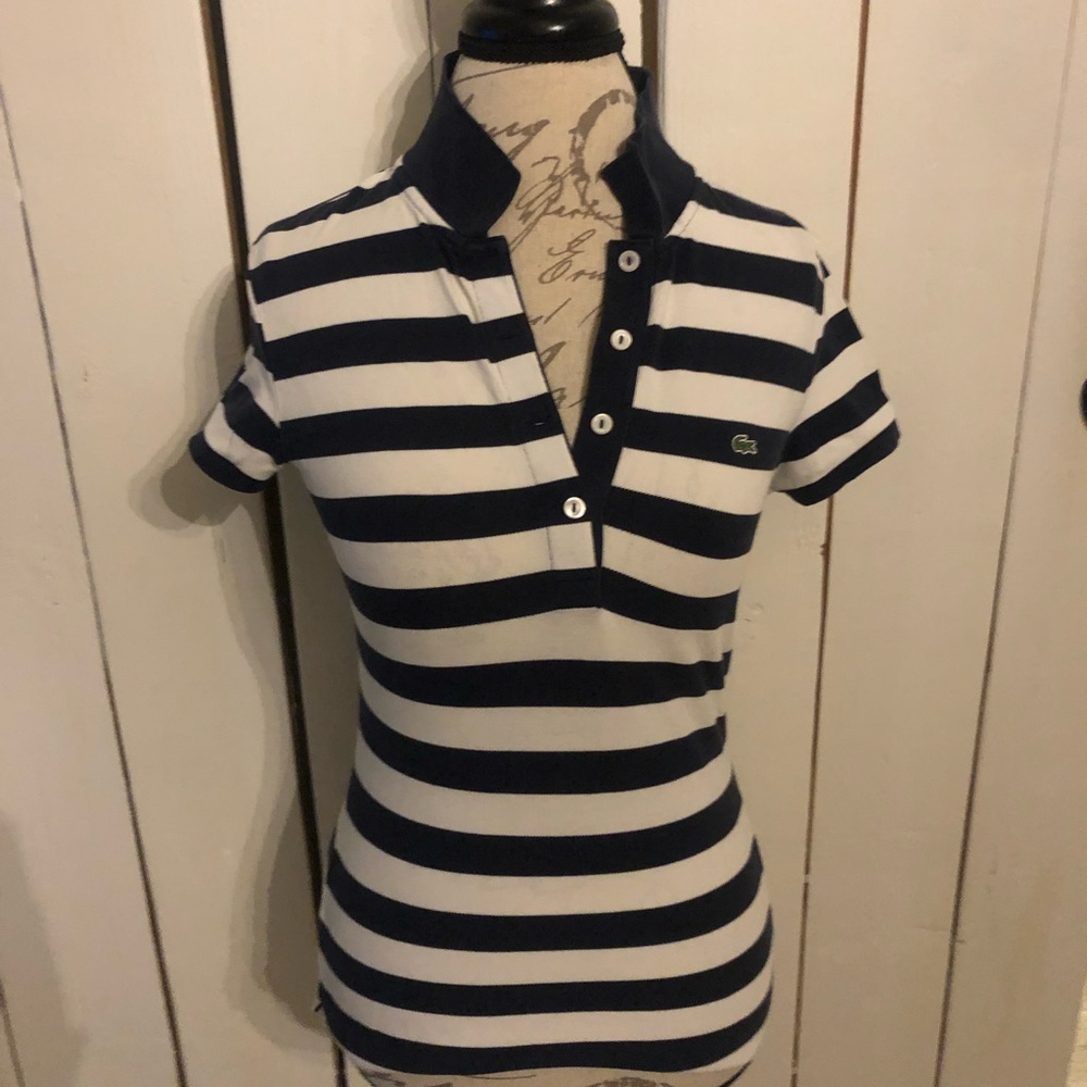 Women’s Lacoste golf shirt.